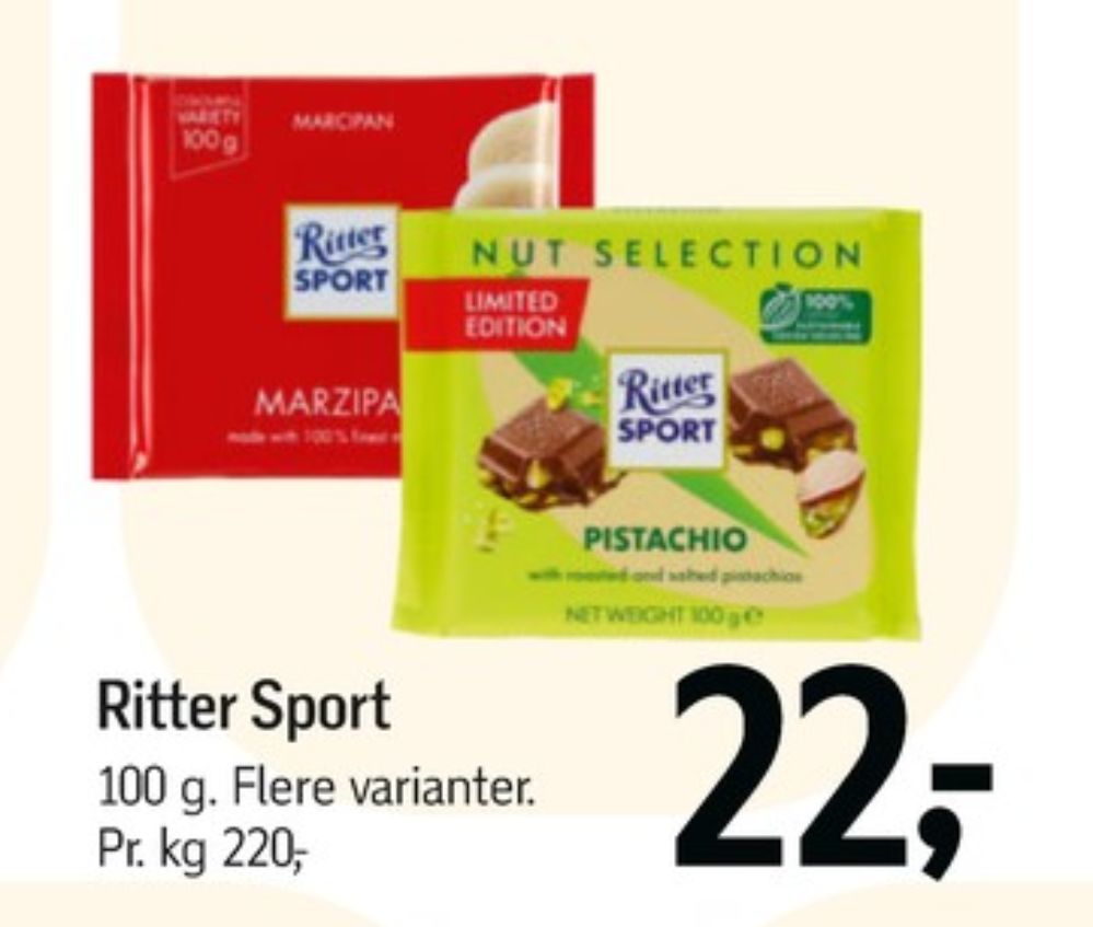 Ritter Sport, Chokoladeplade Marzipan