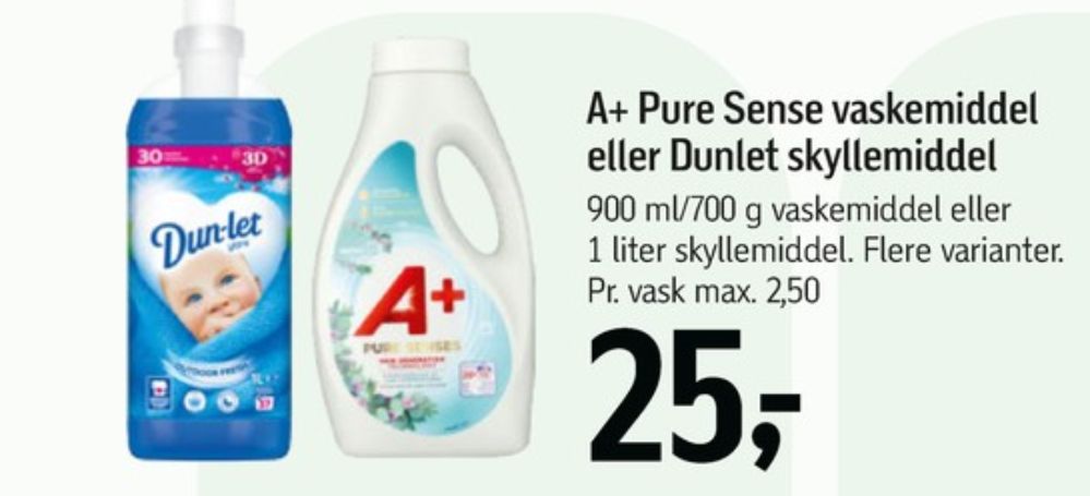 A+, Vaskemiddel-flydende