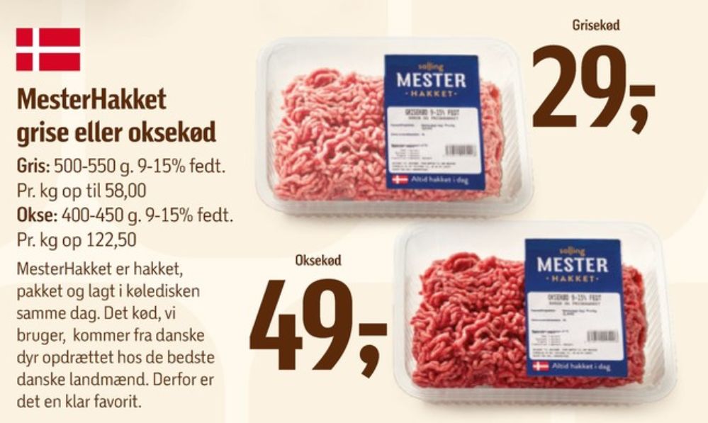 Salling Mester Hakket, Hakket oksekød 9-15%