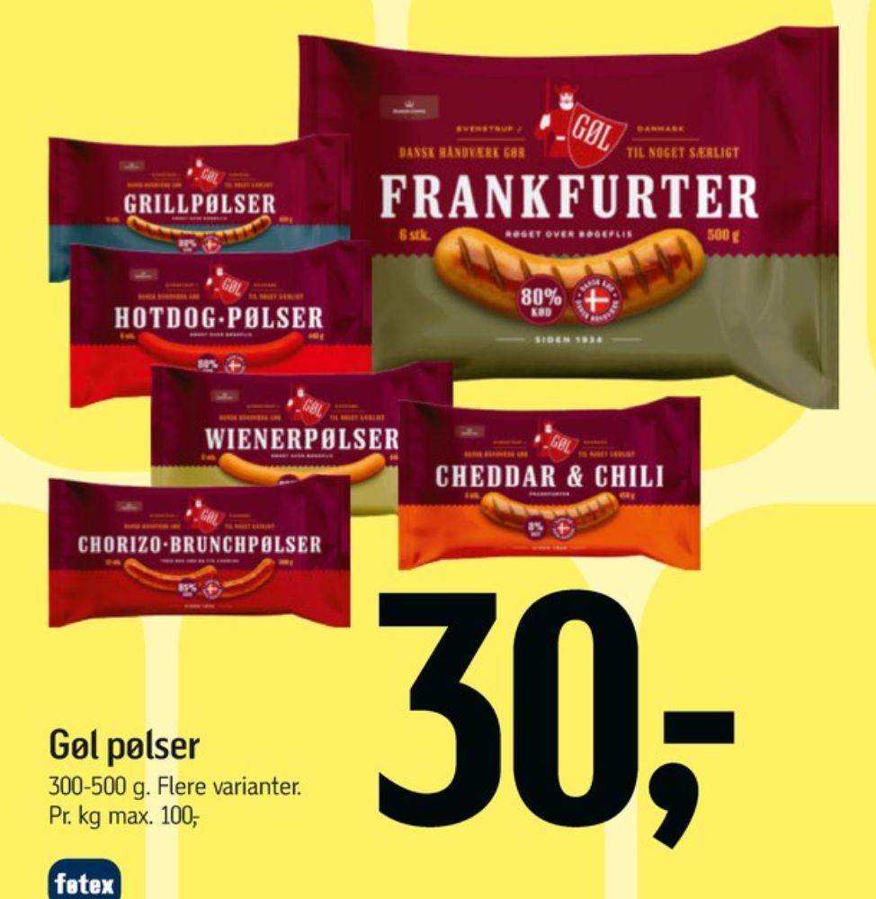 Gøl, Grillpølser