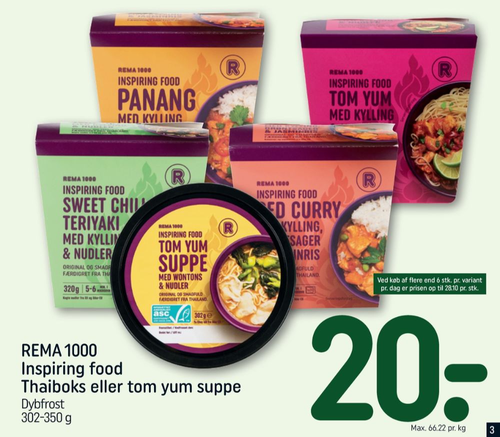 Rema 1000 Inspiring food, Red Curry med Kylling, Grøntsager & Jasminris