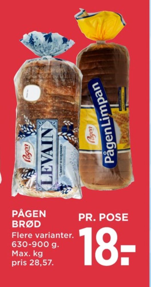 Pågen Limpan, Brød