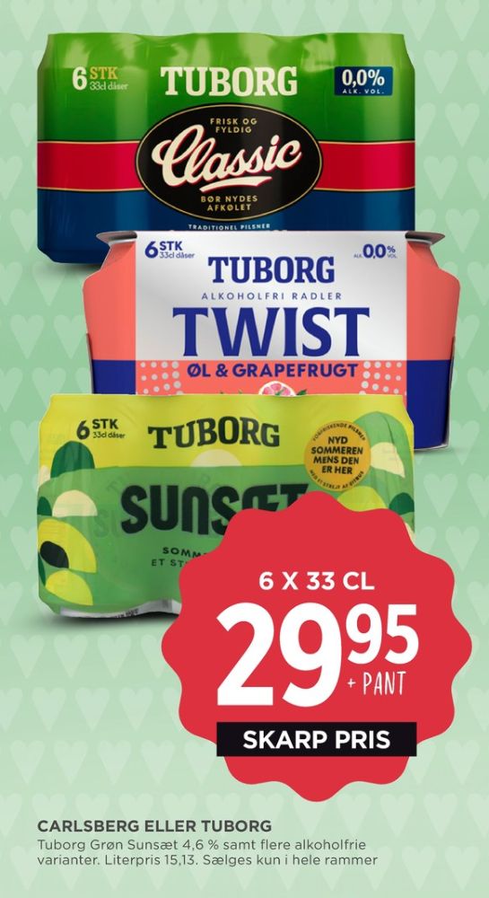 Tuborg Classic 0,0, Øl - Alkoholfri 6 pk.