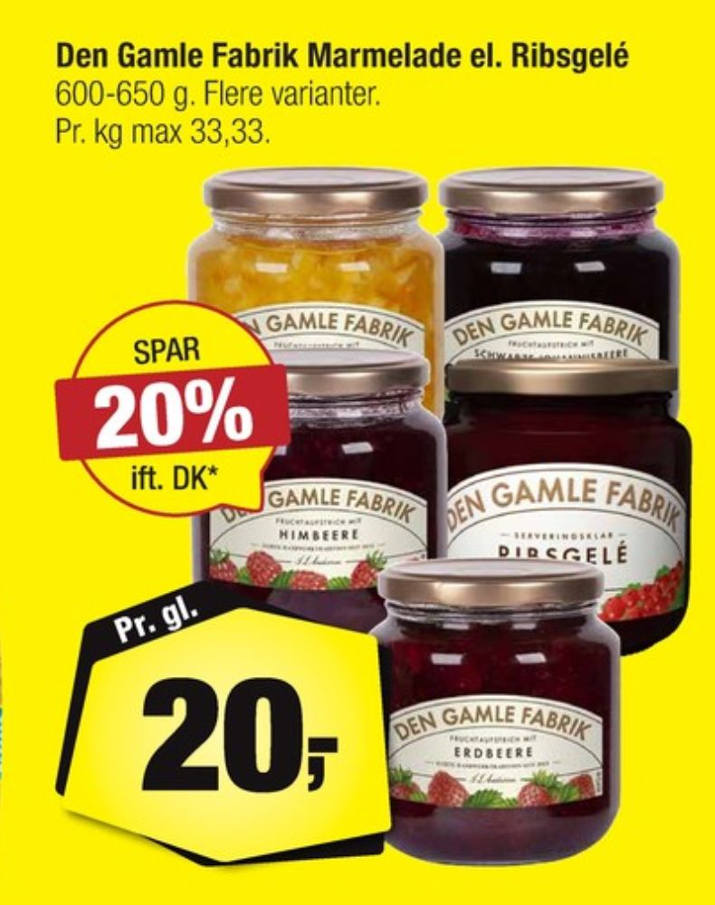 Den Gamle Fabrik, Erdbeermarmelade