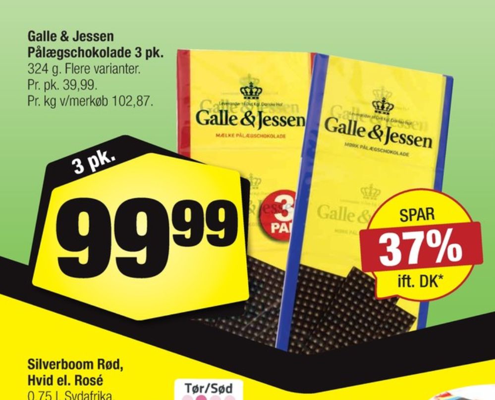 Galle & Jessen, Pålægschokolade Mælk