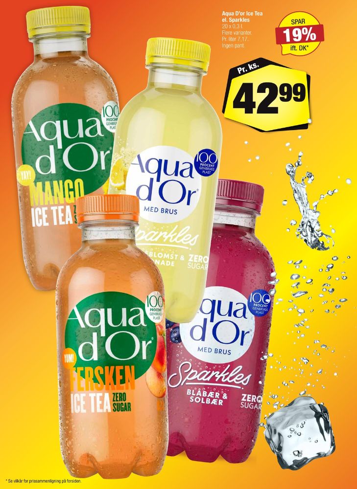 Aqua d'Or Sparkles, Mineralvand med brus blåbær og solbær 20 pk.