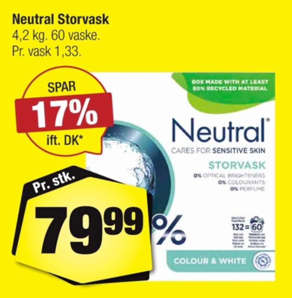 Neutral, Vaskepulver