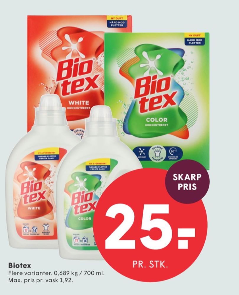 Biotex, Vaskemiddel-flydende