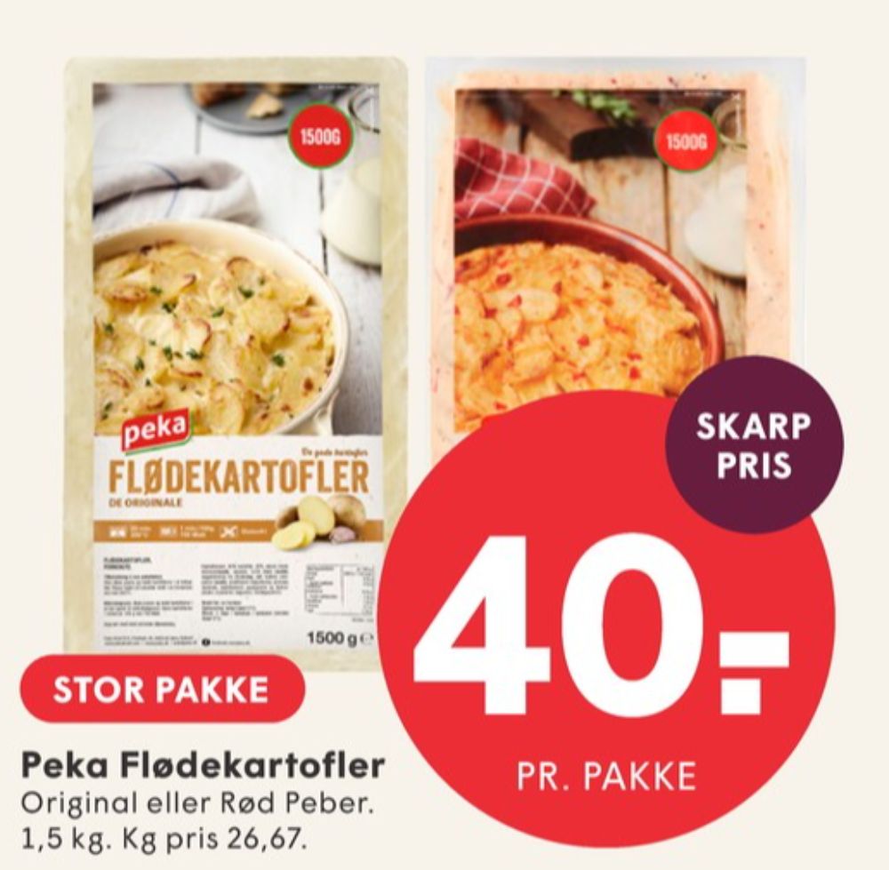 Peka, Flødekartofler med peberfrugt