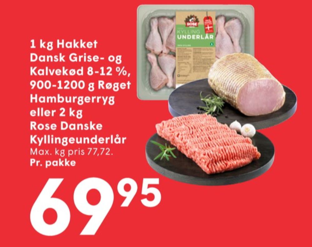 Hakket kalv og grisekød 8-12%