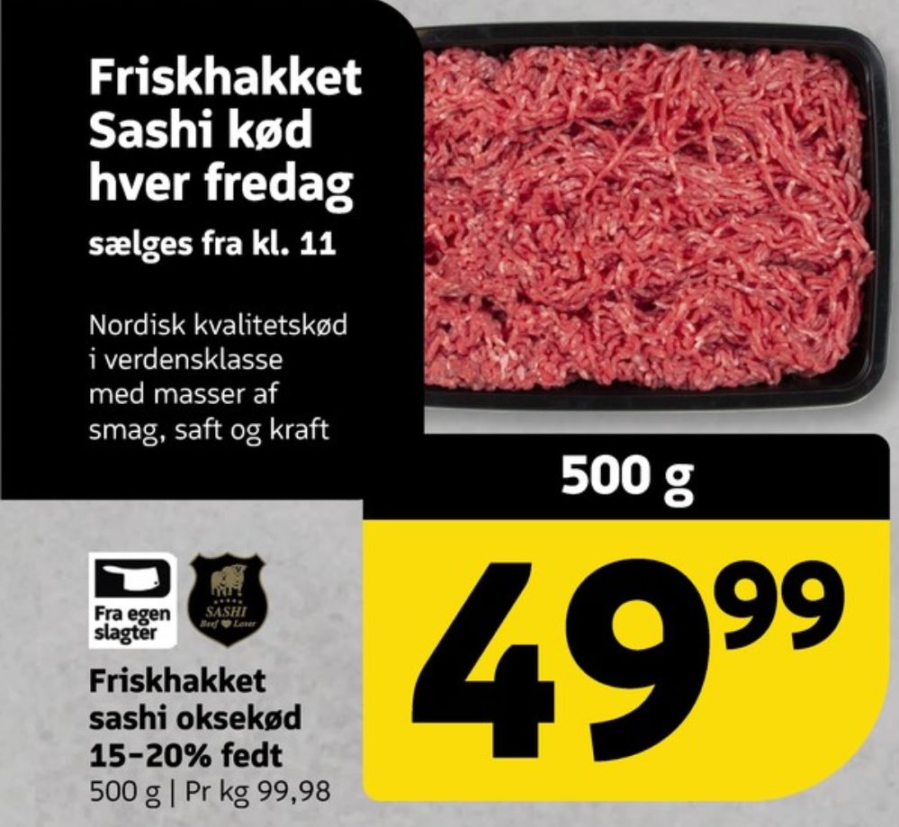 Hakket oksekød 15-20%