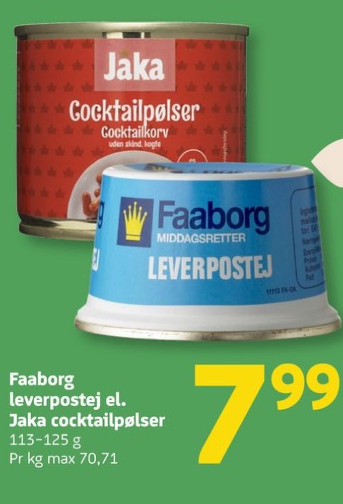 Jaka, Cocktailpølser