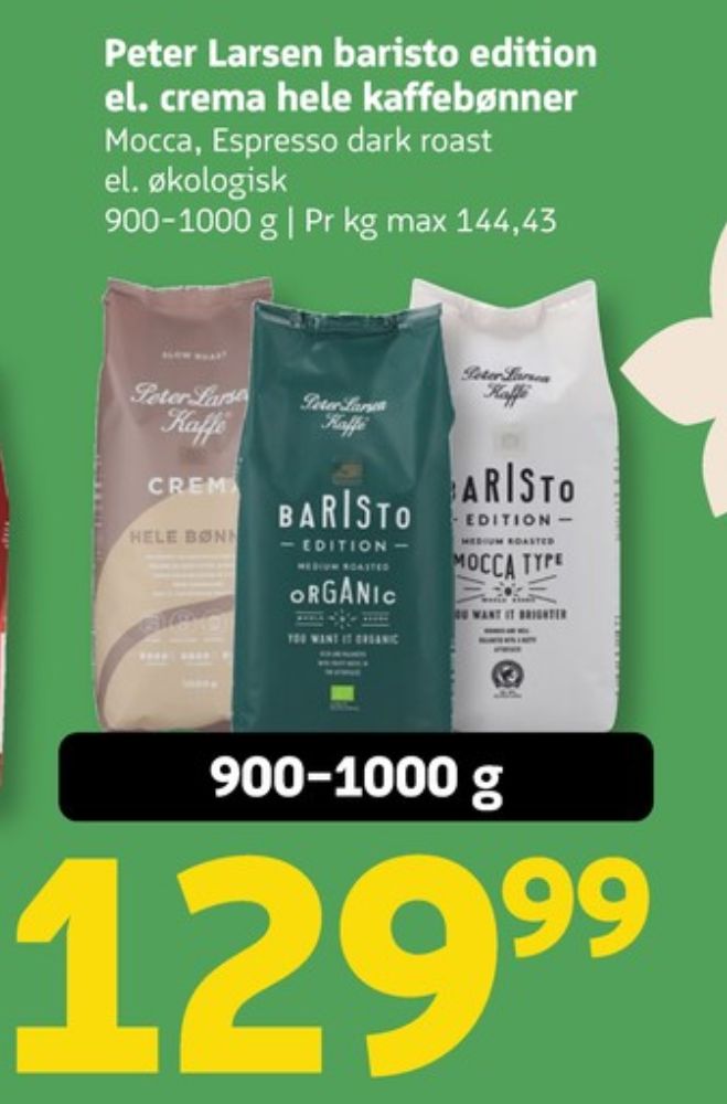 Peter Larsen Crema, Kaffebønner