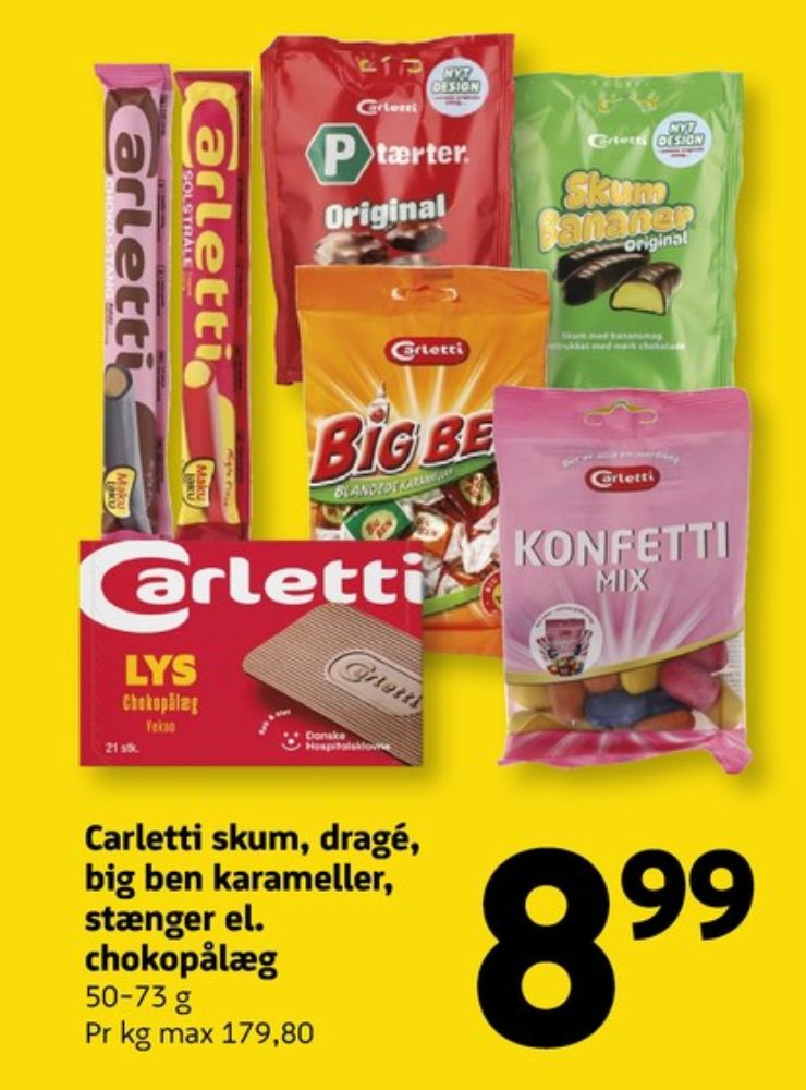 Carletti Den Lyse, Pålægschokolade Lys