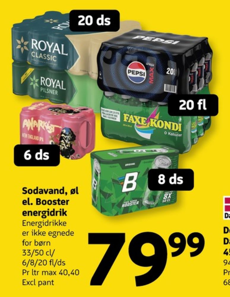 Faxe Kondi Booster Original, Energidrik 8 pk.