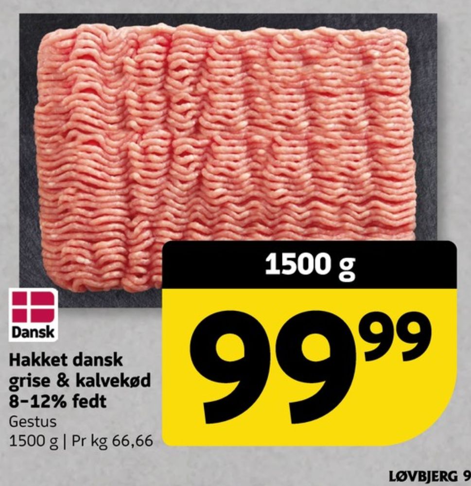 Gestus, Hakket kalv og grisekød 8-12%