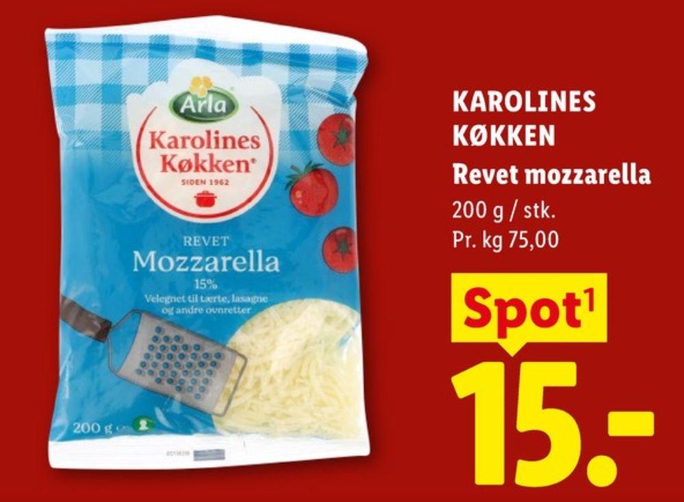 Karolines, Revet ost Mozzarella