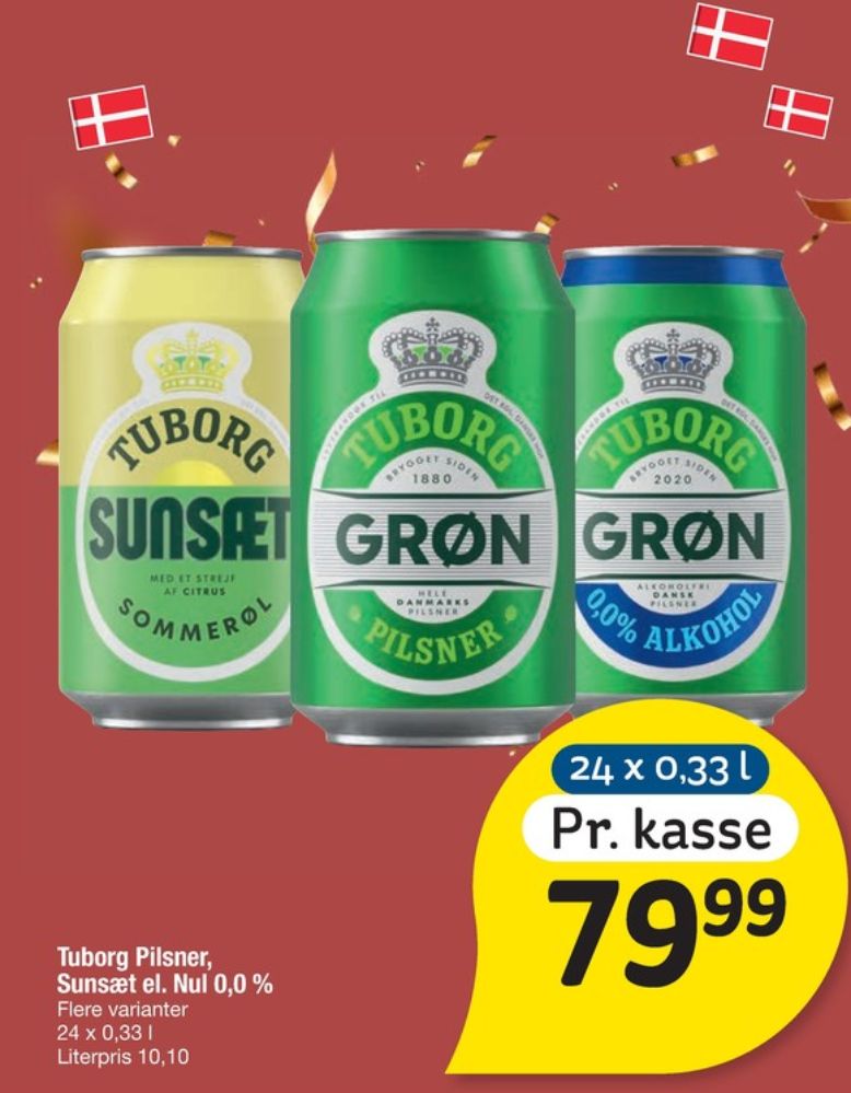 Tuborg Grøn 0,0, Øl - Alkoholfri 24 pk.