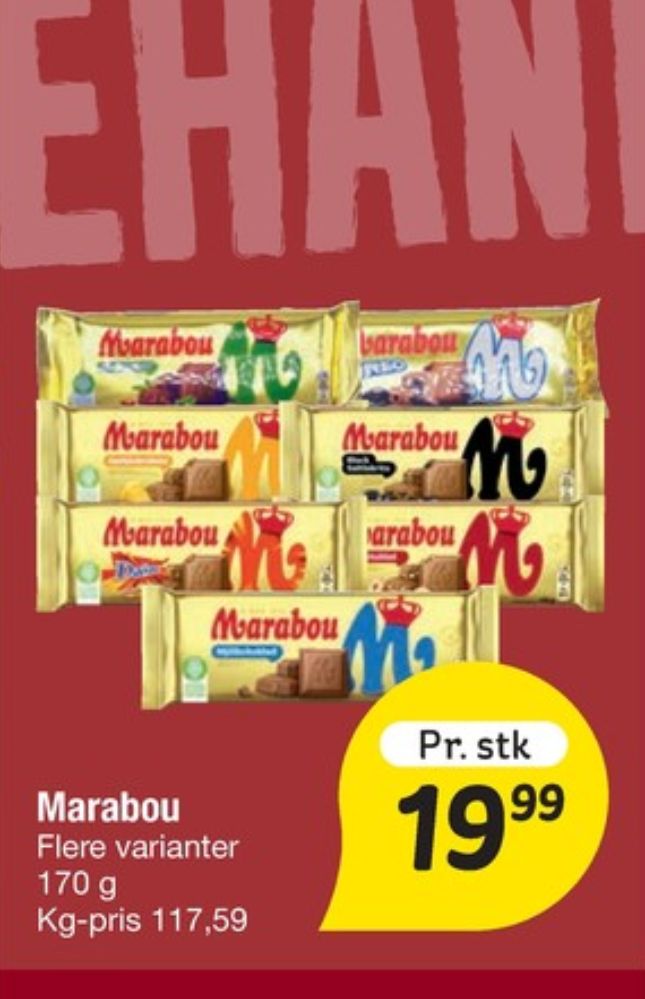 Marabou, Chokoladeplade Mint Krokant