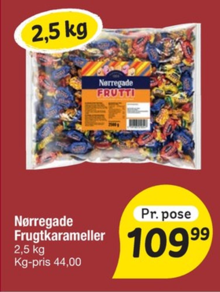 Nørregade Frutti Blandede  Karameller, Karameller