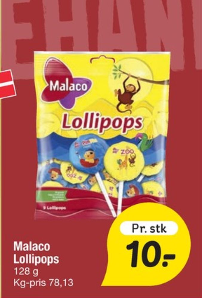 Malaco Lollipops, Slikkepinde