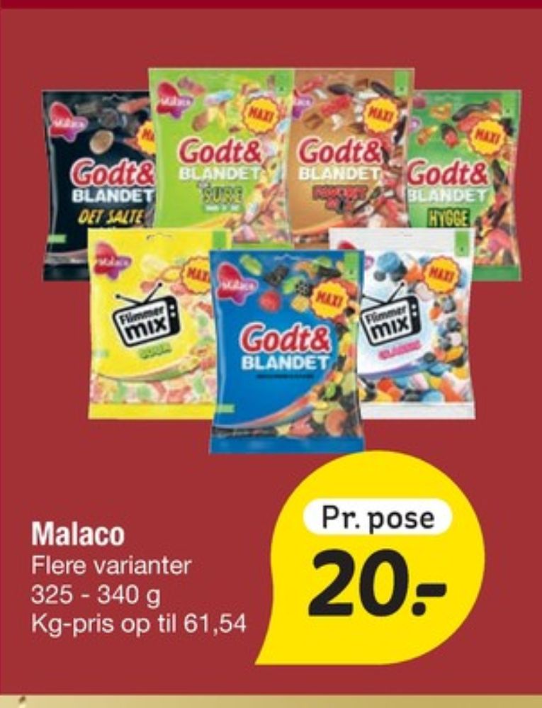 Malaco Godt & Blandet, Slikposer