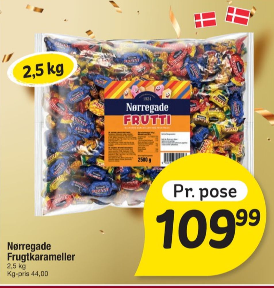 Nørregade Frutti Blandede  Karameller, Karameller
