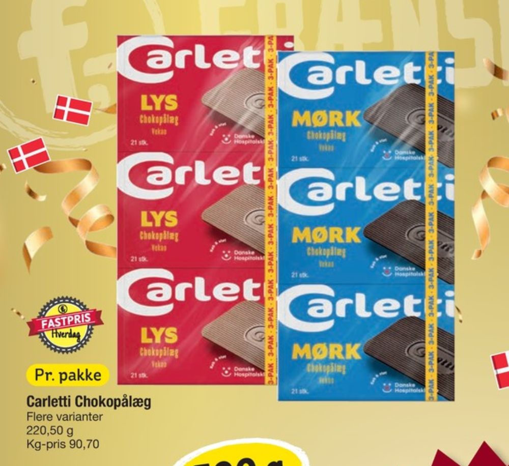 Carletti Den Mørke, Pålægschokolade Mørk
