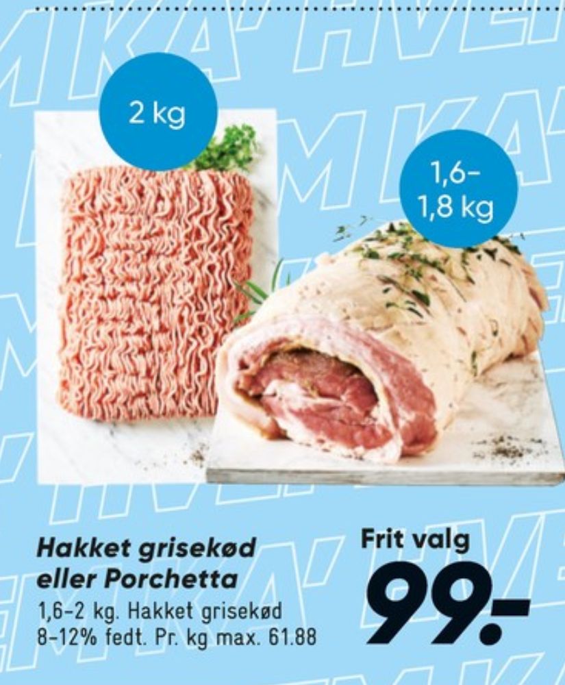 Hakket grisekød 8-12%