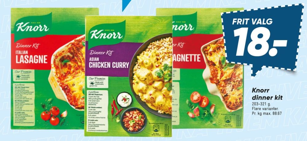 Knorr Dinner Kitt, Italian Lasagne