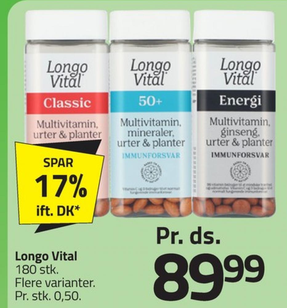 Longo Vital, Vitaminer