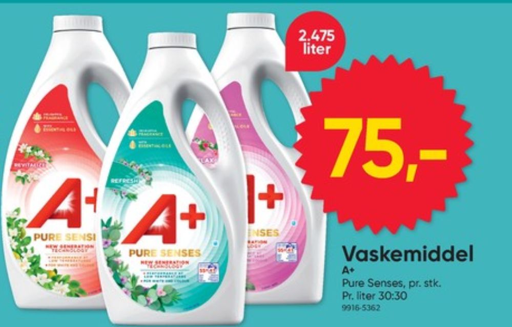 A+, Vaskemiddel-flydende