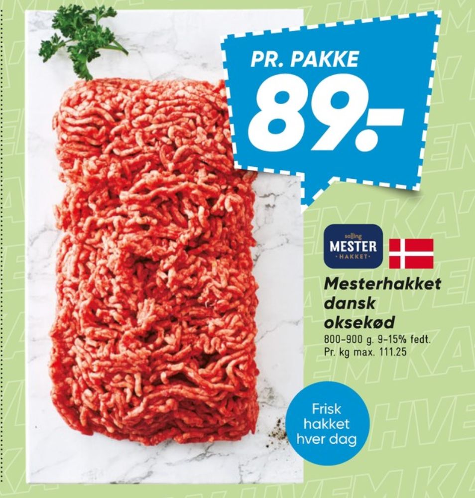 Salling Mester Hakket, Hakket oksekød 9-15%