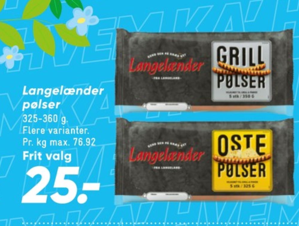 Langelænder, Grillpølser