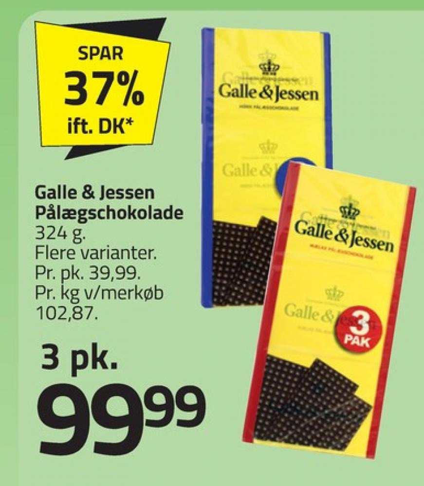 Galle & Jessen, Pålægschokolade Mælk