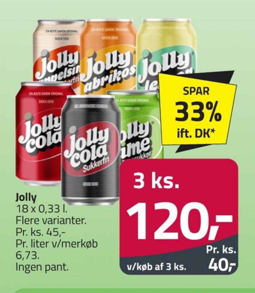 Jolly Appelsin Sukkerfri, Appelsinsodavand 18 pk.