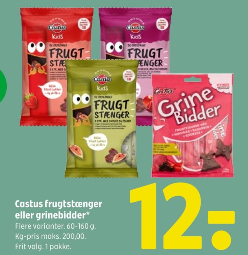 Castus Frugtstænger, Frugtstænger Jordbær & Hyldeblomst