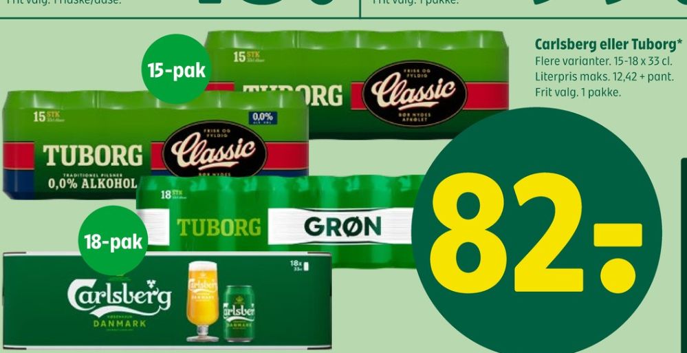 Tuborg Classic 0,0, Øl - Alkoholfri 15 pk.