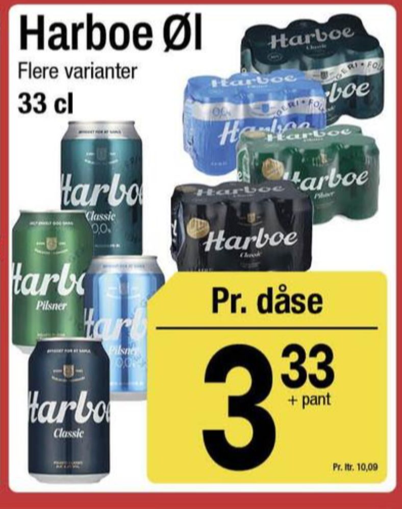 Harboe Pilsner 0,0%, Øl - Alkoholfri