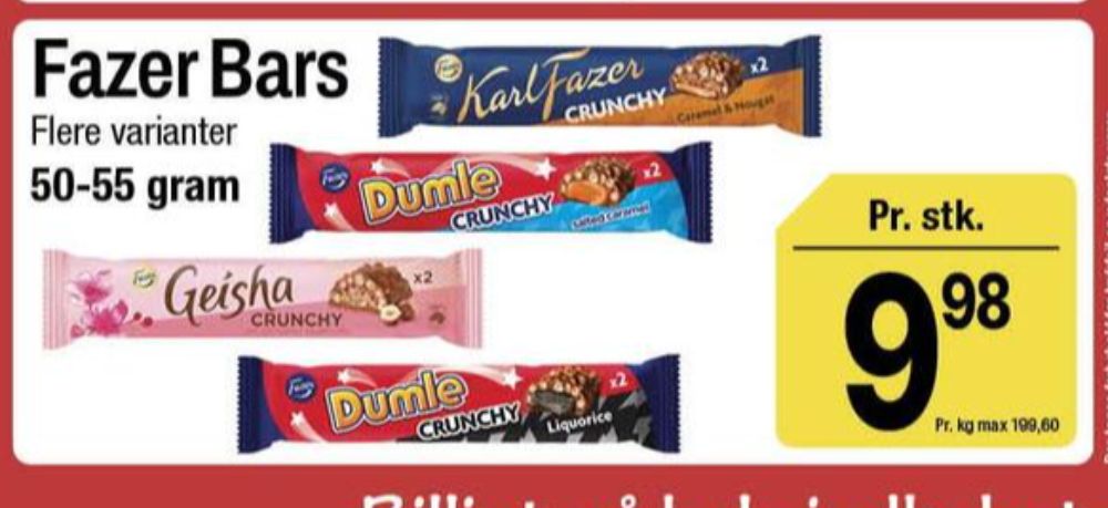Karl Fazer, Chokoladebar Crunchy