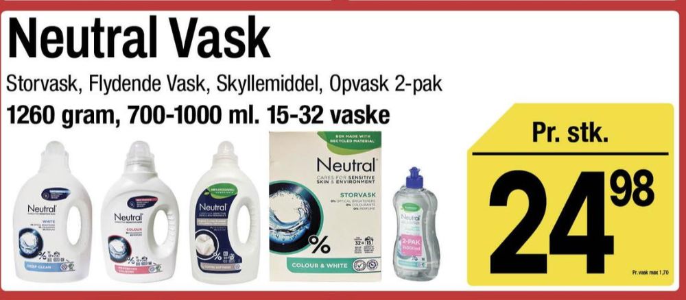 Neutral, Vaskemiddel-flydende