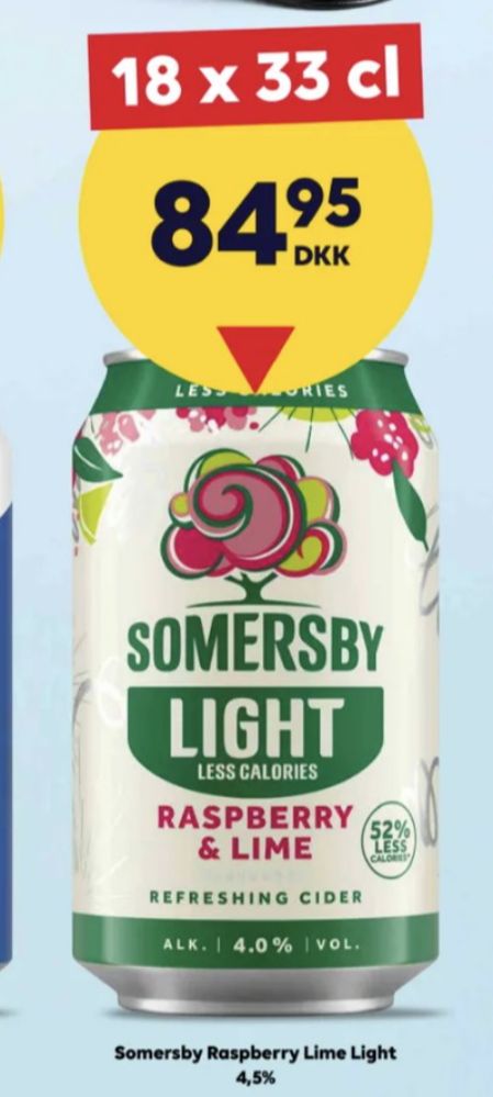 Somersby Raspberry & Lime Lite, Raspberry & Lime Lite 18 pk.
