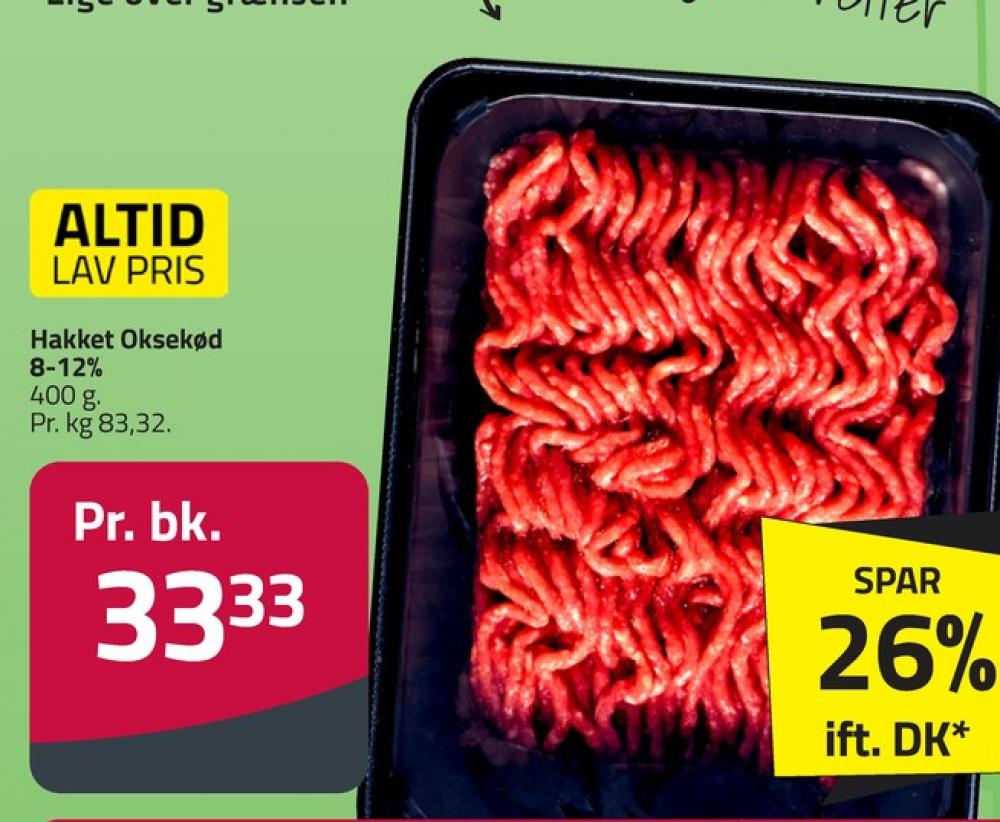 Hakket oksekød 8-12%