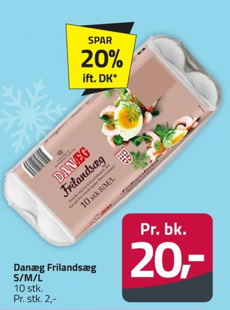 Danæg, Frilandsæg S/M/L