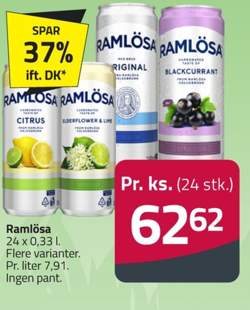 Ramlösa Citrus, Mineralvand med brus 24 pk.