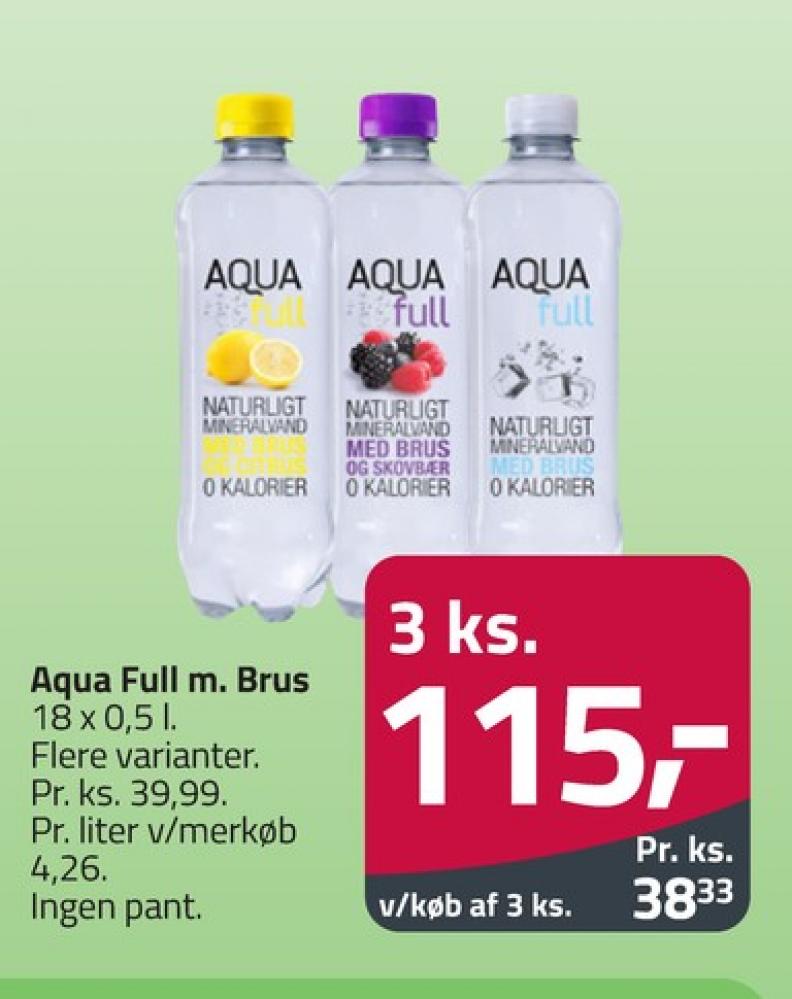 Aqua Full, Mineralvand med brus og citrus 18 pk.