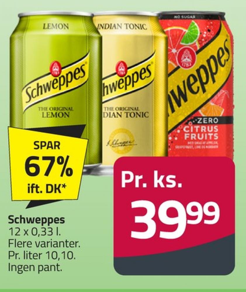 Schweppes Citrus Fruits Zero, Sodavand 12 pk.