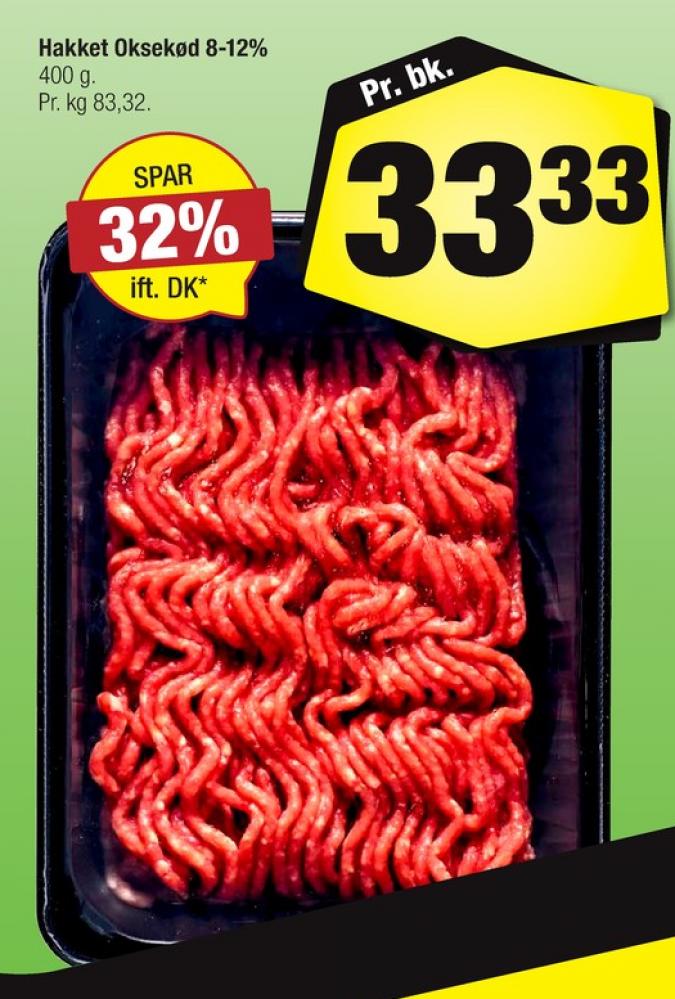 Hakket oksekød 8-12%