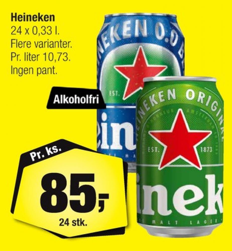Heineken 0,0, Øl 24 pk.