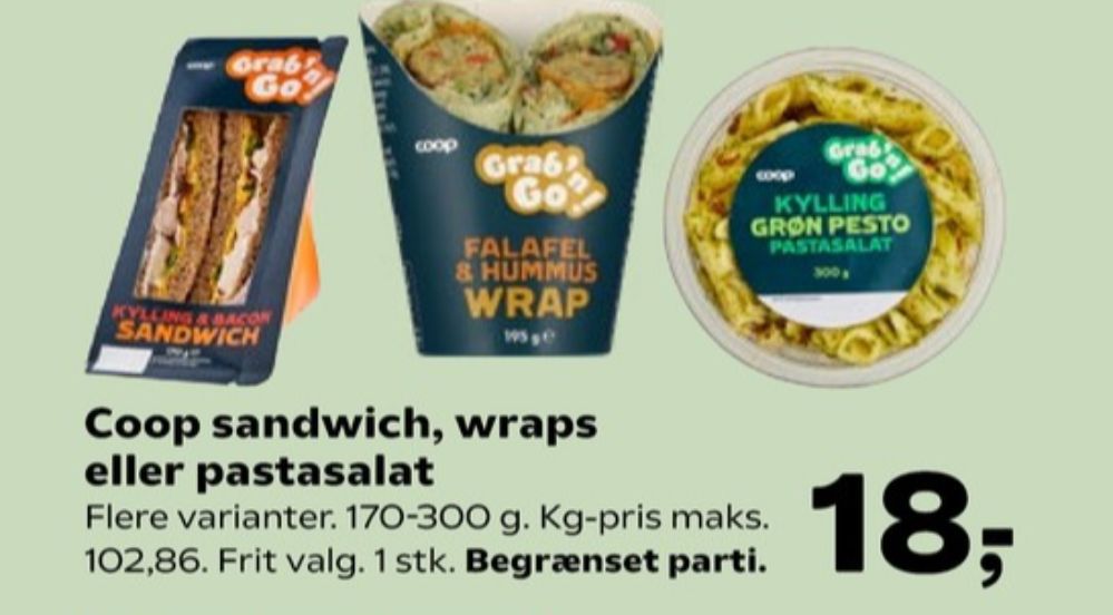 Grab´n Go, Kylling & Bacon Sandwich